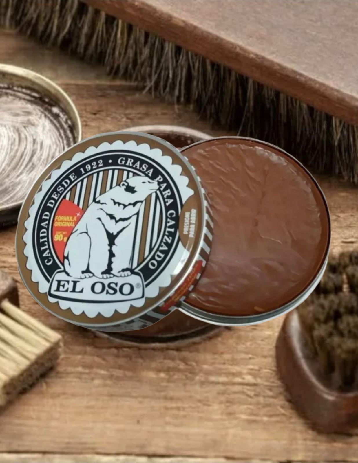 GRASA PARA CALZADO EL OSO - CAFE